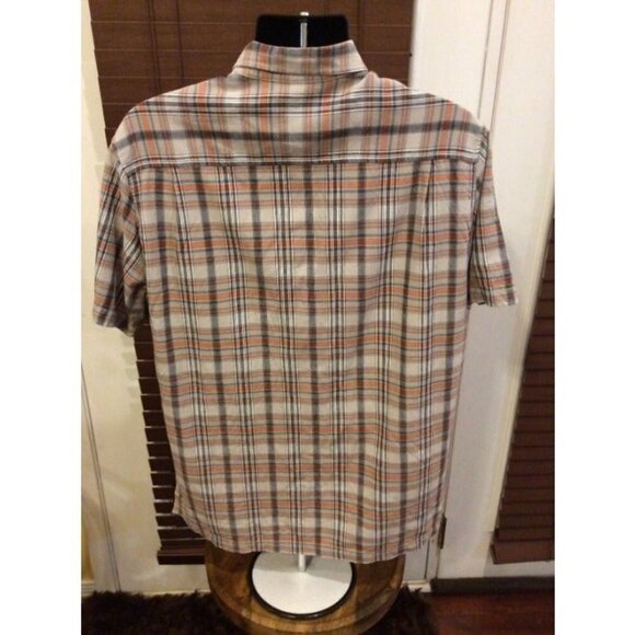 Tommy Bahama Mens 100% Silk Gray Grey/Orange Check Hawaiian Shirt Size Large L - Picture 6 of 10